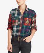 Polo Ralph Lauren Bullion Plaid Cotton Boyfriend Shirt