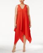 Sl Fashions Plus Size Embellished Handkerchief-hem Dress