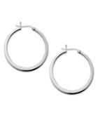 Touch Of Silver Earrings, Silver Plated Click Hoop Earrings