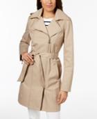 Vince Camuto Petite Hooded Asymmetrical Trench Coat