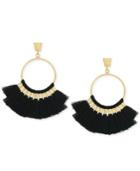 Vince Camuto Gold-tone Fringe Gypsy Hoop Earrings