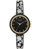 Kate Spade New York Women's Floral Black Silicone Strap Watch 34mm