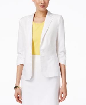 Ny Collection Linen One-button Jacket