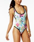 Bar Iii Cross-back High-cut One-piece Swimsuit, Only At Macy's Women's Swimsuit