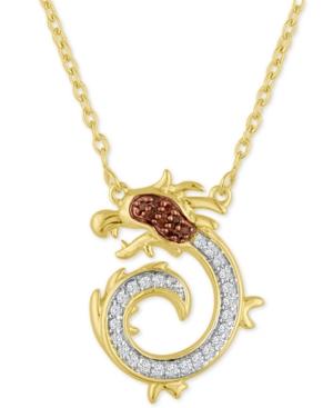 Diamond Dragon Pendant Necklace (1/10 Ct. T.w.) In 14k Gold-plated Sterling Silver