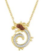 Diamond Dragon Pendant Necklace (1/10 Ct. T.w.) In 14k Gold-plated Sterling Silver