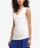Dkny Ruched V-neck Top, Created For Macy's