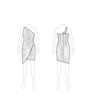 Fame And Partners One-shoulder Lace Closed-back Mini Dress