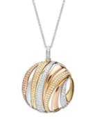 Effy Diamond Circle Pendant Necklace (3/4 Ct. T.w.) In Tri-tone 14k Gold