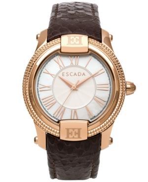 Escada Women's Swiss Madelene Brown Leather Strap Watch 38mm Iww-e3330053
