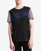 Calvin Klein Men's Mesh Overlay Logo-print T-shirt