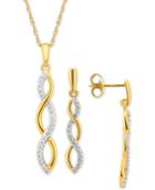 Diamond Infinity Jewelry Set (1/4 Ct. T.w.) In 14k Gold-plated Sterling Silver