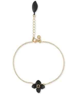 Rachel Rachel Roy Gold-tone Stone Flower Flex Bracelet