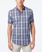 Club Room Men's Big And Tall Plaid Short-sleeve Shirt, Only At Macy's