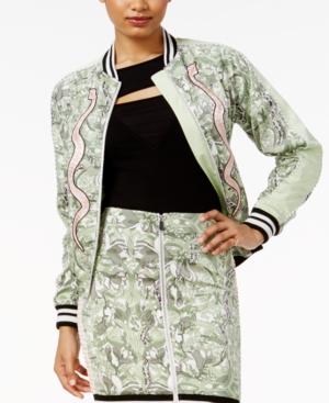 Guess Reese Snake-print Bomber Jacket