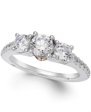 Marchesa Diamond Three-stone Ring (1-1/2 Ct. T.w.) In 18k White Gold