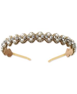 Deepa Gold-tone Imitation Pearl & Rhinestone Headband