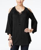 Style & Co. Cold-shoulder Peasant Top, Only At Macy's