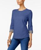 Karen Scott Tab-sleeve Sweatshirt, Created For Macy's