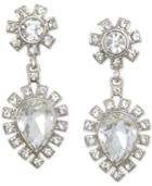 Jewel Badgley Mischka Silver-tone Crystal Drop Earrings