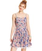 Emerald Sundae Juniors' Spaghetti-strap Floral-print Dress