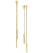 Vince Camuto Gold-tone Pave Dangle Front And Back Earrings