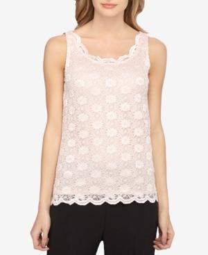 Tahari Asl Floral-lace Tank Top