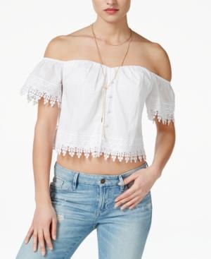 Guess Eyelet Off-shoulder Corset Top