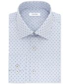 Calvin Klein Steel Men's Classic/regular Fit Non-iron Performance Blue Print Dress Shirt