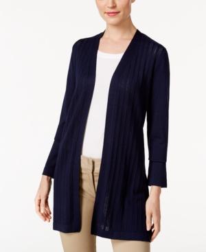 Karen Scott Pointelle Open-front Cardigan, Only At Macy's
