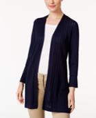 Karen Scott Pointelle Open-front Cardigan, Only At Macy's
