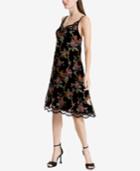 Max Studio London Floral-print Lace-trim Dress, Created For Macy's
