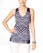 Inc International Concepts Sleeveless Printed V-neck Blouse, Only At Macy's