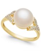 Honora Cultured Freshwater Pearl (9mm) & Diamond Accent Ring In 14k Gold