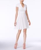 Betsey Johnson Short-sleeve Lace Fit & Flare Dress