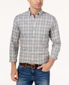 Club Room Men's Gray Plaid Shirt, Created For Macy's