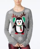 Almost Famous Juniors' Penguin Holiday Sweater