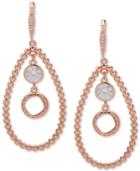 Anne Klein Rose Gold-tone Crystal Orbital Drop Earrings