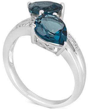 London Blue Topaz (4 Ct. T.w.) & Diamond Accent Ring In 14k White Gold