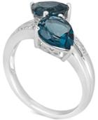 London Blue Topaz (4 Ct. T.w.) & Diamond Accent Ring In 14k White Gold