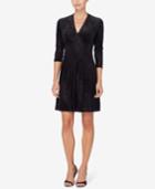 Catherine Catherine Malandrino Velvet Burnout Fit & Flare Dress