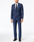 Nick Graham Men's Slim-fit Stretch Blue Chalk Stripe Suit