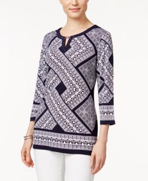 Jm Collection Printed Tunic Top, Only At Macy's