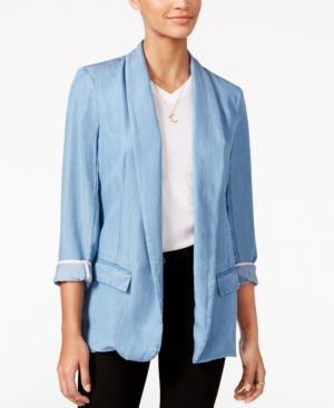Jessica Simpson Open-front Chambray Blazer