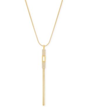 Swarovski Cubist Gold-plated Long Crystal Pendant Necklace