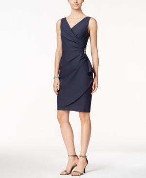 Alex Evenings Embellished Ruched Sheath Dress