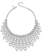 I.n.c. Silver-tone Pave Heart Statement Necklace, 16 + 3 Extender, Created For Macy's