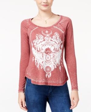 Belle Du Jour Juniors' Foiled Graphic Burnout Raglan