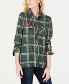 Project 28 Nyc Embroidered Plaid Button-front Shirt