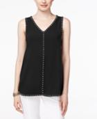 Alfani Embellished V-neck Top, Only At Macy's